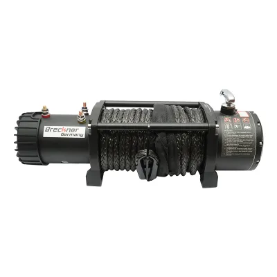 Troliu electric cu telecomanda 12V, 6.5cp, 6.1T (13500lbs) cablu sintetic 9x24m solenoid 400A Breckner Germany - imagine 2