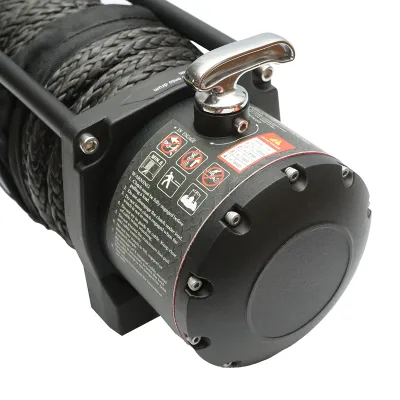 Troliu electric cu telecomanda 12V, 6.5cp, 6.1T (13500lbs) cablu sintetic 9x24m solenoid 400A Breckner Germany - imagine 6