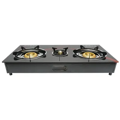 Aragaz, plita cu 3 arzatoare din fonta 2.5KW, sticla securizata 700x380x94mm Breckner Germany	 - imagine 4