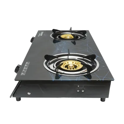 Aragaz, plita cu 2 arzatoare din fonta 3KW, sticla securizata 700x380x94mm Breckner Germany - imagine 3