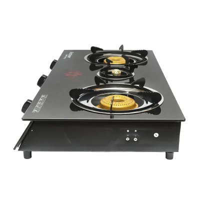 Aragaz, plita cu 3 arzatoare metalice 2.5KW, sticla securizata 700x380x94mm Breckner Germany - imagine 3