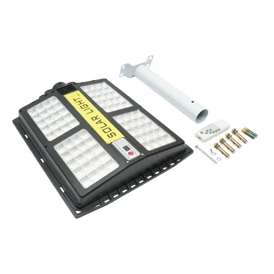 Lampa solara LED iluminat stradal 200W 6500K cu panou solar 15W, baterie 15000mAh, telecomanda, prindere pe stalp IP65 Breckner Germany - imagine 3