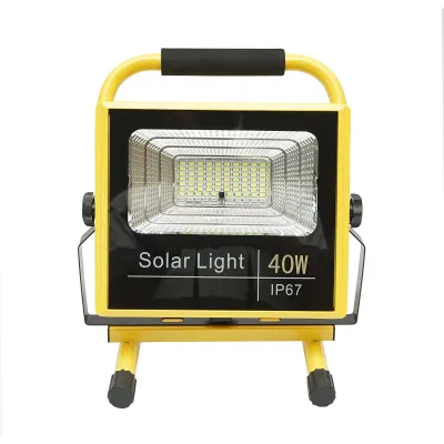 Lampa de lucru LED portabila 40W, 8000K cu telecomanda, 2 baterii LiFePO4 6000mAh si cadru stativ IP67 Breckner Germany - imagine 3