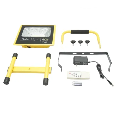 Lampa de lucru LED portabila 40W, 8000K cu telecomanda, 2 baterii LiFePO4 6000mAh si cadru stativ IP67 Breckner Germany - imagine 2