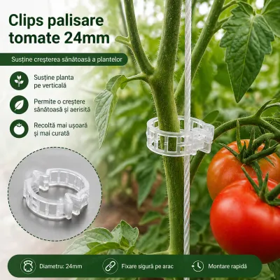 Clips palisare tomate 24mm - imagine 2