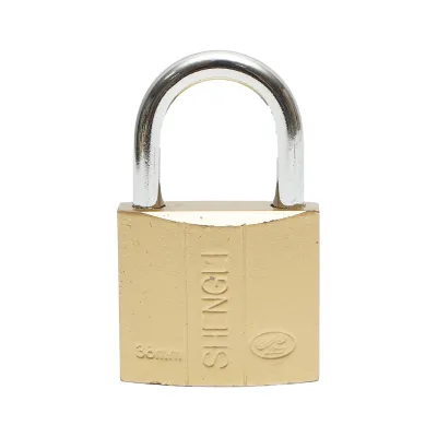 Lacat cu 3 chei auriu 38mm