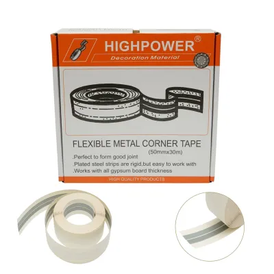 Banda protectie colturi rigips cu insertie metalica 50mm x 30m HighPower