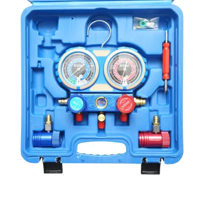 Trusa verificare si incarcare instalatii aer conditionat auto, freon R22, R32, R134a, R410a Breckner Germany - imagine 2