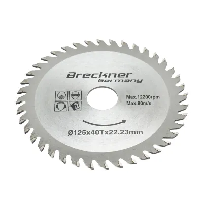 Disc circular vidia pentru lemn 125x1.2x22.23mm, 40 dinti, turatie maxima 12200rpm Breckner Germany - imagine 2