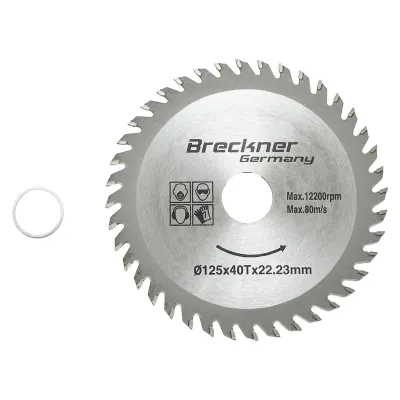 Disc circular vidia pentru lemn 125x1.2x22.23mm, 40 dinti, turatie maxima 12200rpm Breckner Germany