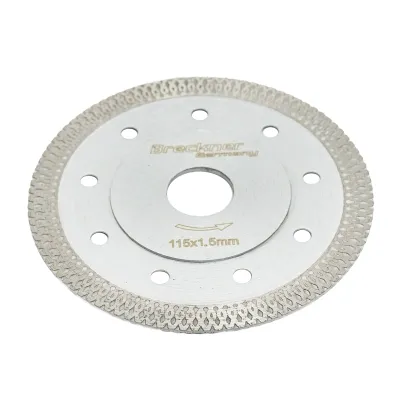 Disc diamantat turbo continuu 115x1.5x22.23mm, taiere umeda/uscata pentru ceramica dura, gresie, faianta Breckner Germany - imagine 3