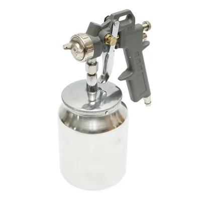 Pistol de vopsit cu aer comprimat 1L, cupa din inox in partea de jos, duza 1.5mm
