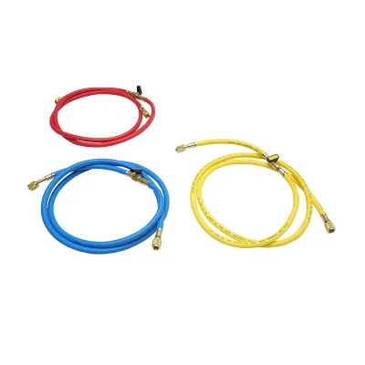 Set furtun cu robinet 180 cm 3 culori pentru incarcare freon R-410a - imagine 2