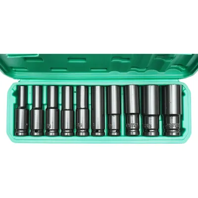 Trusa chei tubulare de impact lungi 8-24mm, patrat 1/2 inch 10 piese Breckner Germany - imagine 3