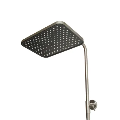 Set dus multifunctional cu termostat, afisaj digital temperatura apa, 4 functii de curgere a apei, pipa cada, dus dreptunghiular, dus de mana, dus bideu, gri - imagine 6