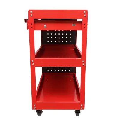 Carucior scule metalic pe roti cu 3 rafturi, sertar si suporti unelte 660x360x730mm - imagine 7