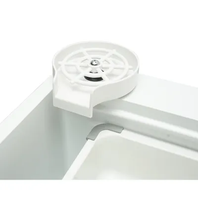 Chiuveta bucatarie multifunctionala din otel inoxidabil cu doua baterii, functie cascada, spalator pahare, dozator sapun, scurgator, tava, tocator si accesorii scurgere incluse, dimensiune 75x46x23.5cm - imagine 9