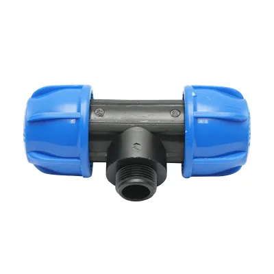 Teu compresiune cu filet exterior tata 90 grade D40x40mmx1, PN16 bar pentru sisteme de irigatii - imagine 2