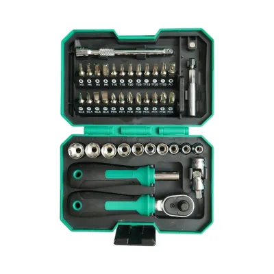 Trusa chei tubulare 4-13mm si surubelnita cu biti drepti, hex, torx, philips 39 piese Cr-V Breckner Germany - imagine 2