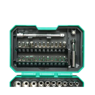 Trusa chei tubulare 4-13mm si surubelnita cu biti drepti, hex, torx, philips 39 piese Cr-V Breckner Germany - imagine 3