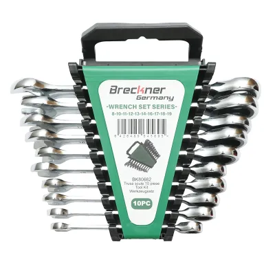 Set chei combinate fixe si inelare cu clichet 8-19mm 10 piese Breckner Germany