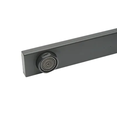 Baterie chiuveta bucatarie rotativa, finisaj negru mat, stativ cu monocomanda, aliaj zinc, accesorii incluse - imagine 7