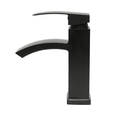 Baterie lavoar tip cascada, monocomanda, finisaj negru mat, aliaj zinc, accesorii incluse - imagine 2