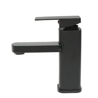 Baterie lavoar monocomanda, finisaj negru mat, montaj stativ, otel inoxidabil, accesorii incluse - imagine 2