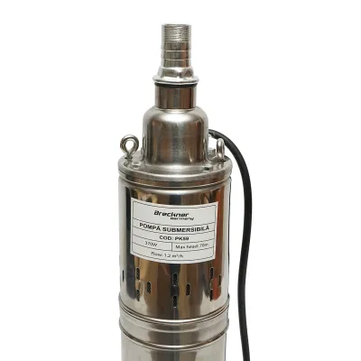 Pompa apa submersibila 370W 220V, D100mm, 20 l/min, 1.2 m3/h, H70m, motor uscat 2860 rpm 4QGD1.2-50-0.37 Breckner Germany - imagine 4