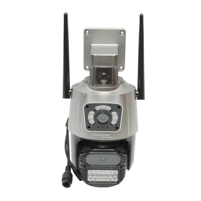 Camera de supraveghere lentila duala 6 MP, P2P WIFI 2.4G, rotire 360 grade PTZ cu senzor de miscare, sirena, detectie umana si aplicatie iCSee