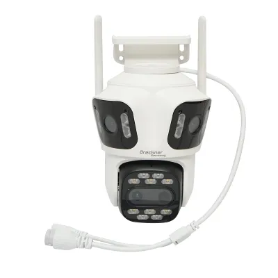 Camera de supraveghere 4 lentile, 3 obiective 12 MP, 2 CPU dual control, P2P WIFI 2.4GHz, PTZ cu senzor de miscare, night vision color, AI detectie umana si aplicatie iCSee