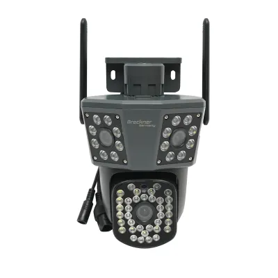 Camera de supraveghere 3 lentile, 3 obiective 6 MP, WIFI 2.4GHz, rotire 360 grade PTZ cu senzor de miscare, alarma, detectie umana si aplicatie IPC360 Home