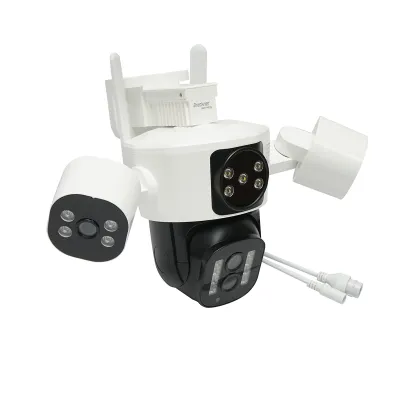 Camera de supraveghere 4 lentile, 3 obiective 16 MP, WIFI 2.4GHz, rotire 360 grade PTZ cu senzor de miscare, zoom 10X, alarma, IR night vision, detectie umana si aplicatie IPC360 Home - imagine 3