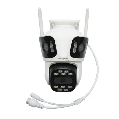 Camera de supraveghere 3 lentile, 3 obiective 8 MP, 2 CPU dual control, P2P WIFI 2.4G, PTZ cu senzor de miscare, alarma, night vision, AI detectie umana si aplicatie iCSee