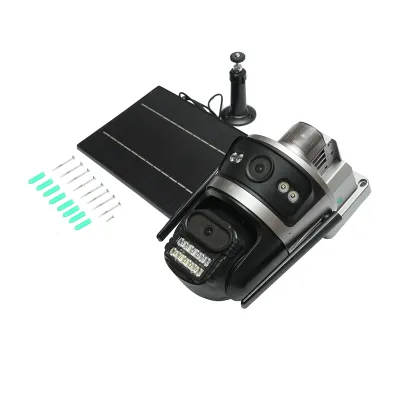 Camera supraveghere lentila duala 4 MP, 4G cu panou solar 7.6W, baterie 18650 incarcare rapida, rotativa 360 grade PTZ cu senzor de miscare, detectie umana PIR, alarma, night vision si aplicatie iCSee - imagine 2