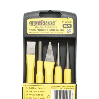 Set dalti si punctatoare otel Cr-V 5 piese Crownman - imagine 2