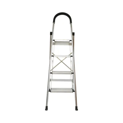 Scara aluminiu pliabila, 4 trepte antiderapante, inaltime 143cm, sarcina maxima 150Kg Crownman - imagine 5
