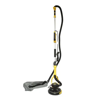 Slefuitor pereti si tavane tip girafa cu aspirator si sac 880W, 220V, 5 trepte viteza 1000-2100 r/min, brat telescopic 125-180cm, cap iluminat 72 LED-uri, 6 discuri 225mm Crownman - imagine 3