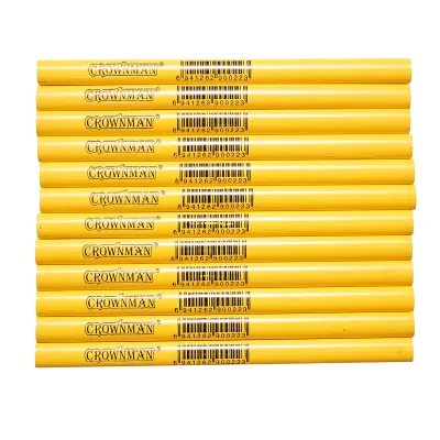 Set 12 creioane ovale tamplarie 178x4.2x2.2mm Crownman - imagine 3