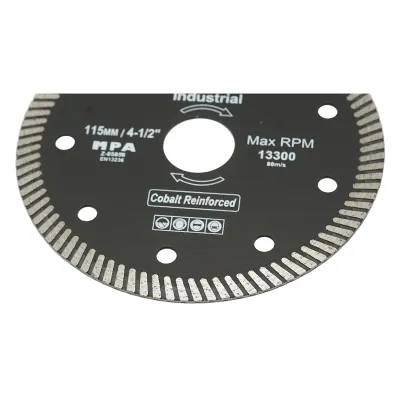 Disc diamantat turbo 115x22.23x1.35mm, viteza max. 13300rpm, taiere umeda/uscata pentru piatra, placi ceramice Crownman - imagine 3