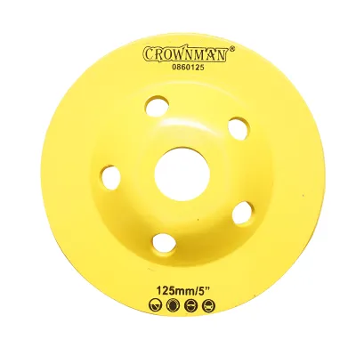 Disc diamantat turbo segmentat tip cupa 125x22.23mm pentru slefuire beton, granit, piatra Crownman - imagine 2
