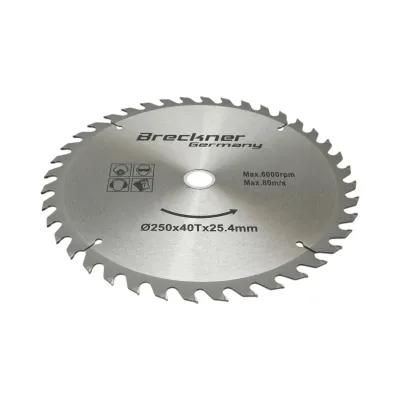 Disc circular vidia pentru lemn 250x25.4mm, 40 dinti, turatie maxima 6000rpm Breckner Germany - imagine 2
