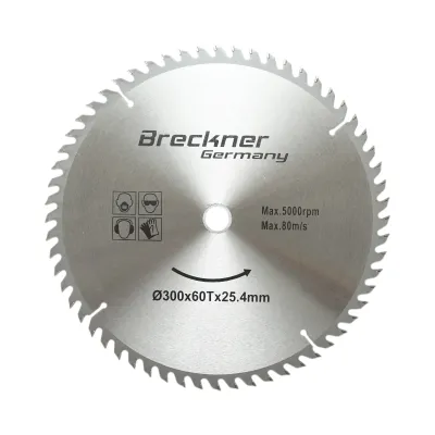 Disc circular vidia pentru lemn 300x25.4mm, 60 dinti, turatie maxima 5000rpm Breckner Germany