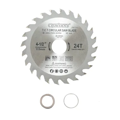 Disc circular vidia pentru lemn 115x22.23mm, 24 dinti, turatie maxima 13000rpm Crownman
