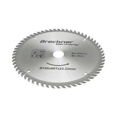 Disc circular vidia pentru lemn 185x22.23mm, 60 dinti, turatie maxima 8200rpm Breckner Germany - imagine 2