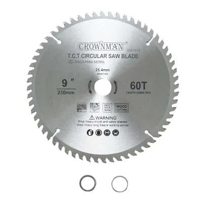 Disc circular vidia pentru lemn 230x25.4mm, 60 dinti, turatie maxima 6600rpm Crownman