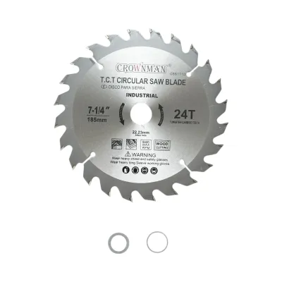 Disc circular vidia pentru lemn 185x22.23mm, 24 dinti, turatie maxima 8400rpm, industrial Crownman
