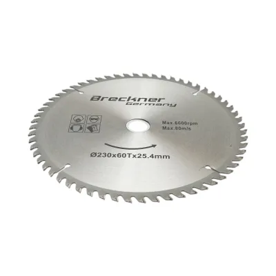 Disc circular vidia pentru lemn 230x25.4mm, 60 dinti, turatie maxima 6600rpm Breckner Germany - imagine 2