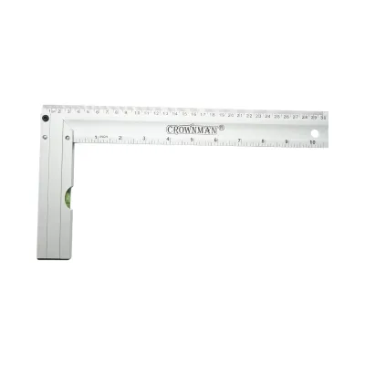 Echer tamplarie din aluminiu cu nivela 300mm/12 inch Crownman