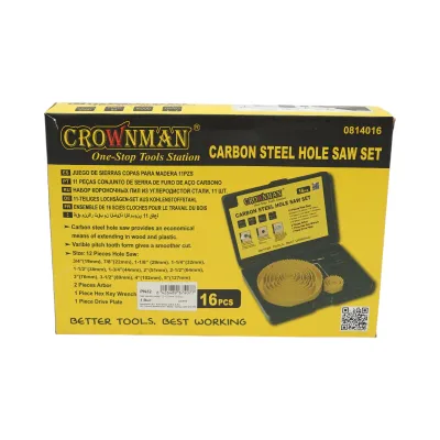 Set 12 carote circulare 19-127mm pentru rigips, lemn, PVC 16 piese Crownman - imagine 5